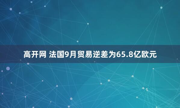 高开网 法国9月贸易逆差为65.8亿欧元