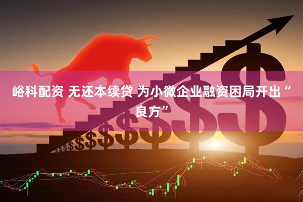 峪科配资 无还本续贷 为小微企业融资困局开出“良方”